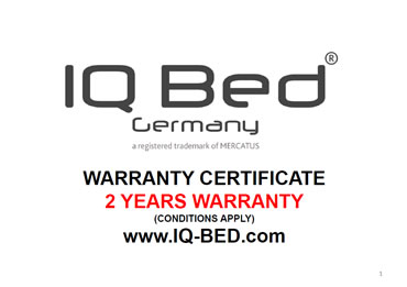 IQ-Bed Germany 2 year warranty certificate